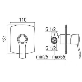 Смеситель Nobili Sofi SI98108BR встраиваемый для душа